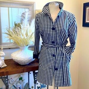 Talbots NWOT Gingham WaterResistant Trench Coat